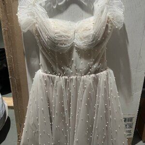 Madi Lane Bridal Mini Pearl Dress